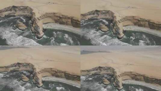 空中倾斜揭示了秘鲁海岸广阔的查拉沙漠沙子高清在线视频素材下载