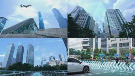 科技互联网智慧城市建筑数字化特效素材高清在线视频素材下载