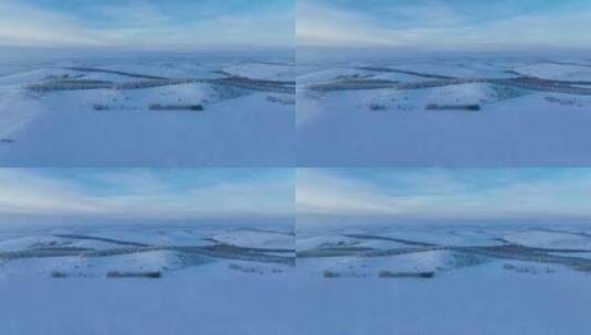 航拍冬季大兴安岭丘陵山地雪野风光高清在线视频素材下载