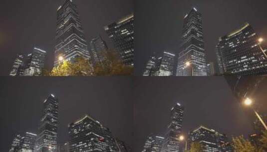北京城市高楼大厦北京地标cbd夜景高清在线视频素材下载