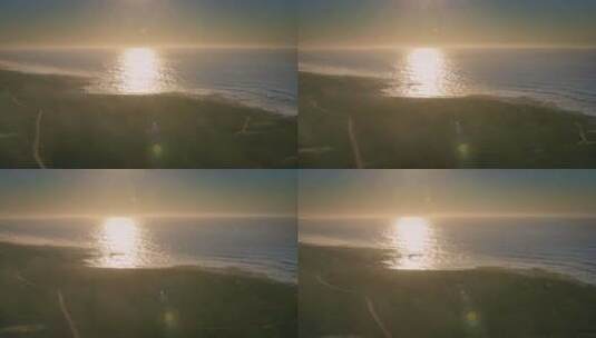 海边清晨阳光航拍高清在线视频素材下载