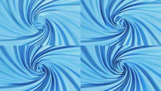 蓝色柔软的布料飘动面料纺织绸缎丝绸旋转高清在线视频素材下载