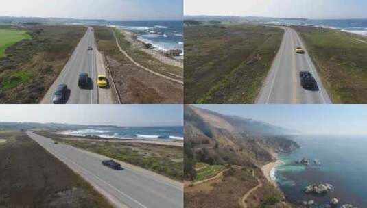 海边公路4K航拍高清在线视频素材下载