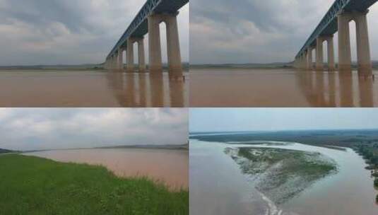 黄河边大桥高清在线视频素材下载