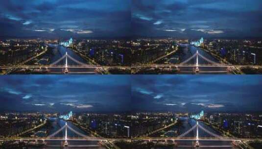 福建福州城市城市夜景灯光航拍高清在线视频素材下载
