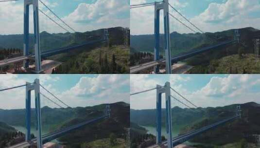 山川河流大桥航拍高清在线视频素材下载