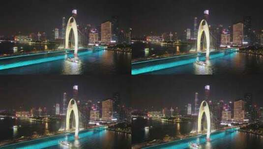 广州猎德大桥夜景高清在线视频素材下载