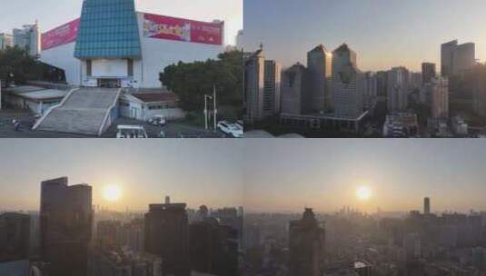 广州天河区CBD中轴建筑航拍高清在线视频素材下载