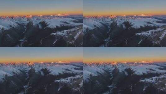 航拍梅里雪山日照金山卡瓦格博高清在线视频素材下载