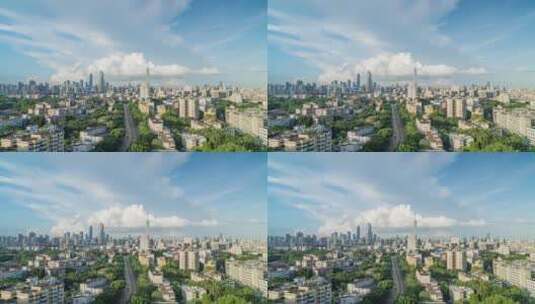 广州市中心城市建筑空镜全景延时高清在线视频素材下载