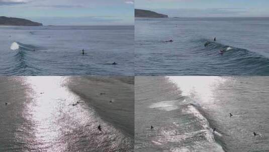 航拍新西兰达尼丁市海浪翻腾高清在线视频素材下载
