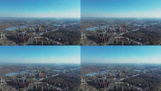 城市大景蓝天航拍高清在线视频素材下载