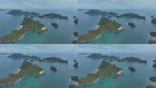 泰国安通国家海洋公园海岛翡翠湖航拍风光高清在线视频素材下载