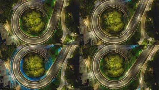 惠州_惠州大桥_夜景航拍高清在线视频素材下载
