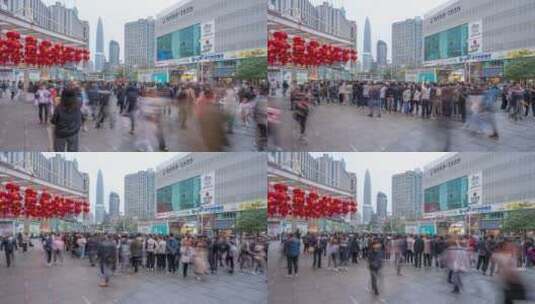 8K深圳东门步行街延时2高清在线视频素材下载