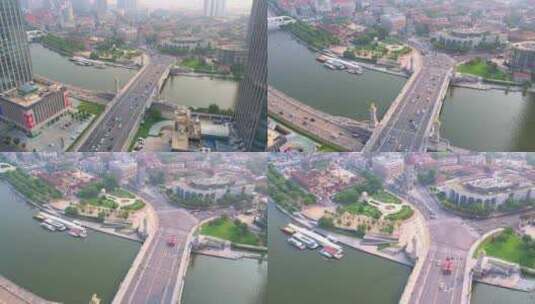 天津海河北安桥延时摄影高清在线视频素材下载