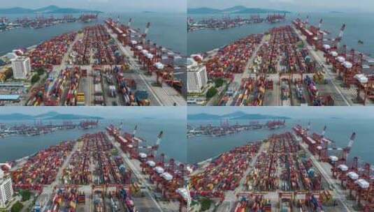 深圳蛇口港航拍延时高清在线视频素材下载