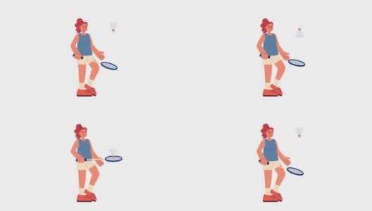 动画羽毛球运动员高清在线视频素材下载
