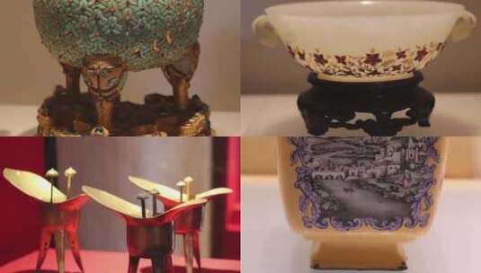故宫文物展 漆器文物藏品 文化传播高清在线视频素材下载