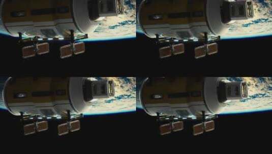 航天器卫星地球轨道飞行高清在线视频素材下载