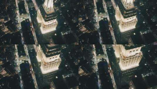 纽约市曼哈顿帝国大厦夜景高清在线视频素材下载