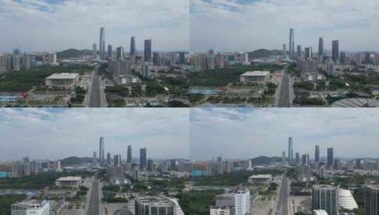 航拍东莞cbd东莞城市高楼高清在线视频素材下载