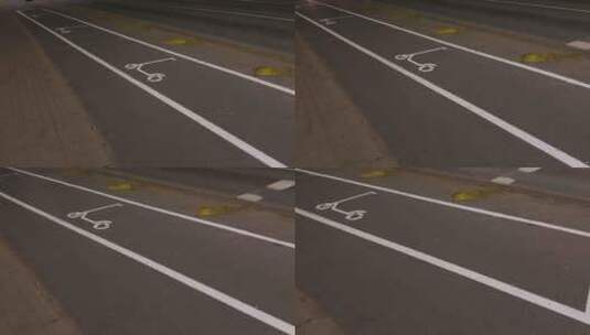 一辆踏板车被画在路边高清在线视频素材下载