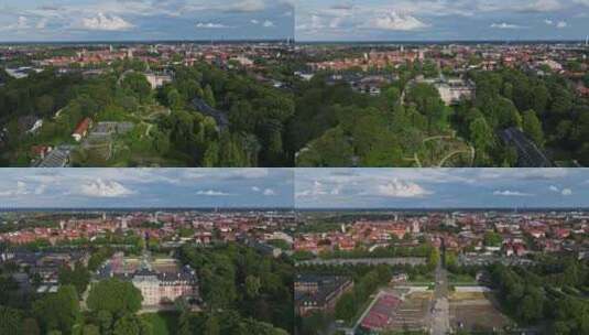 德国明斯特大学鸟瞰图高清在线视频素材下载