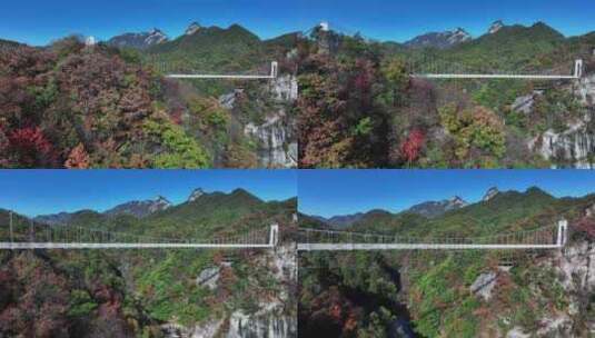 洛阳白云山旅游自然风景航拍九龙天桥高清在线视频素材下载