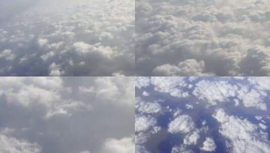 飞机视角城市高空云彩密布天空蓝天白云高清在线视频素材下载