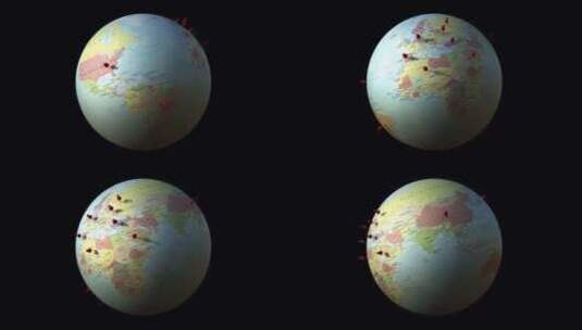 政治地图地球高清在线视频素材下载