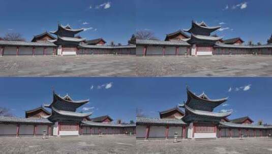 木府丽江古城古建筑王府古代建筑高清在线视频素材下载