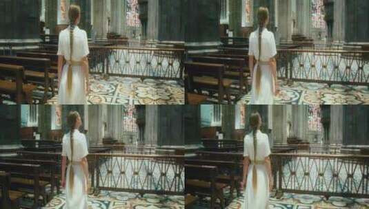 敬畏，环顾四周，大教堂，崇敬高清在线视频素材下载