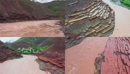 4K 西藏昌都芒康古盐田 茶马古道 澜沧江高清在线视频素材下载