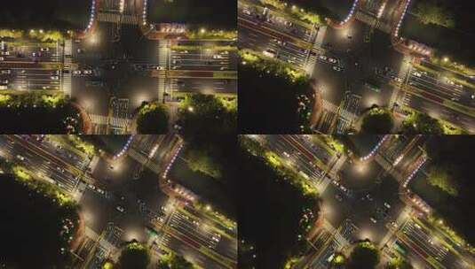航拍苏州CBD街景夜景高清在线视频素材下载