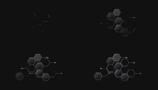 分子医学化学科学科研HUD特效AE模板高清AE视频素材下载