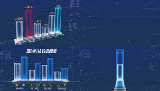 蓝色科技数据图表AE视频模板高清AE视频素材下载