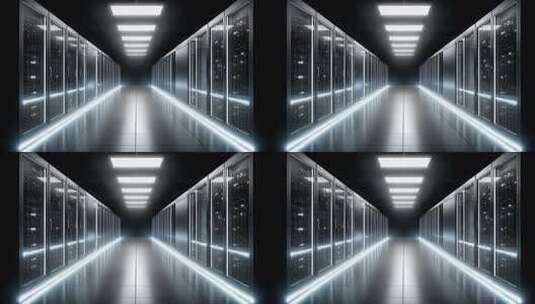 未来智能数据中心服务器集群科技通道高清在线视频素材下载