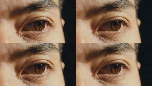 男性眼睛微距特写高清在线视频素材下载