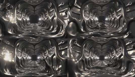 液态金属隧道抽象动画素材高清在线视频素材下载