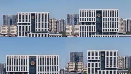 公安局/派出所办公大楼警徽高清在线视频素材下载