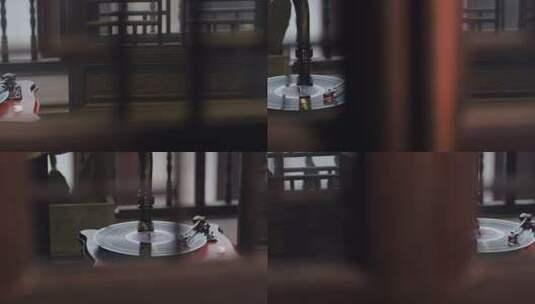 老式唱机播放黑胶唱片的特写高清在线视频素材下载