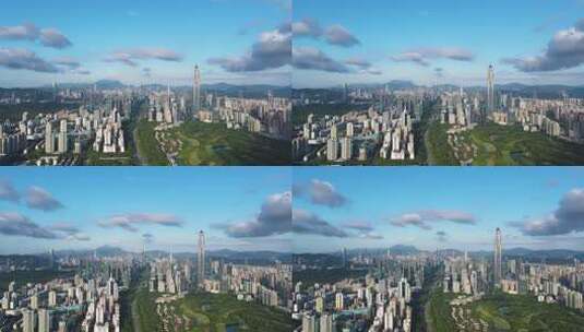 深圳市福田中心区航拍高清在线视频素材下载