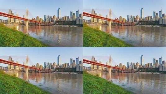 重庆渝中半岛东水门大桥延时高清在线视频素材下载