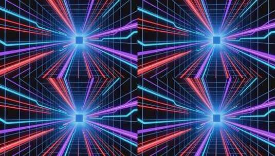 科技线条穿梭网格4K高清在线视频素材下载