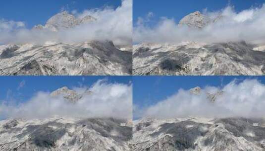 延时摄像雪山上的云海高清在线视频素材下载