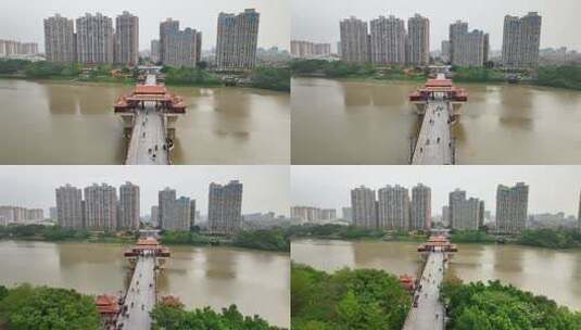 航拍福建漳州九龙江南山桥风光高清在线视频素材下载