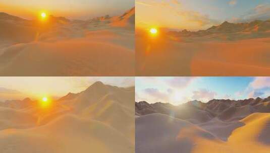 沙漠日落高清在线视频素材下载