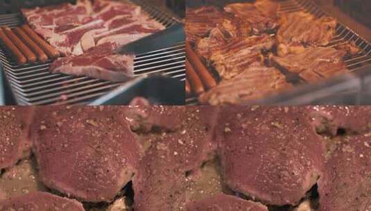 烤厚牛排烤牛排烤牛肉烧烤牛排高清在线视频素材下载