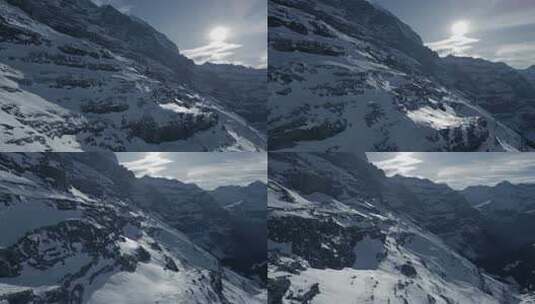 航拍雪山冰川高清在线视频素材下载